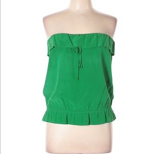 Eight Sixty 100% silk strapless top